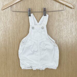 Baby Gap White Denim Shortalls, Size 0-3 Months